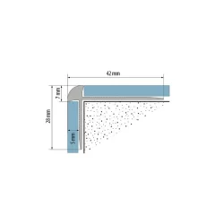 Profil AL schodový hríbikový skrutkovací k vinylom Cezar Z3LVT 5mm elox Striebro 01 2,7 m