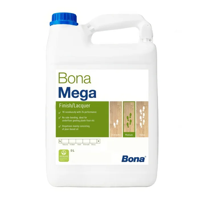 Lak Bona MEGA lesklý 5 L 1-zložkový vrchný PU na vodnej báze