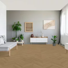 Vinylová podlaha Parador Trendtime 10 Chevron Dub Oxford prírodný 1750868 v izbe s kvetmi