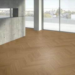 Vinylová podlaha Parador Trendtime 10 Chevron Dub Oxford karamelovo hnedý 1750867 v nezariadenom interiéri