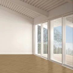 Vinylová podlaha Parador Trendtime 10 Chevron Dub Oxford prírodný 1750868 v interiéri s terasou