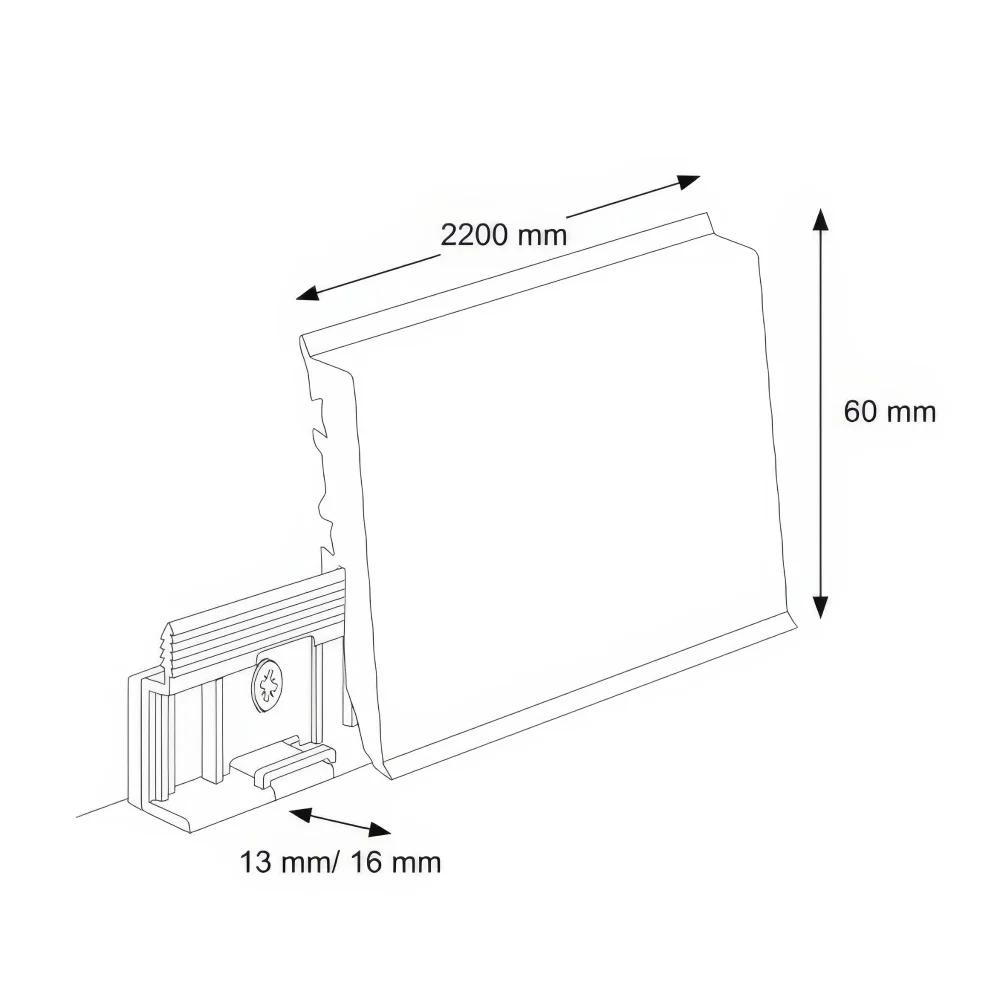 Lišta soklová PVC Cezar MASTERLINE 60 Napoli (451) 61,5x17,1x2200 mm