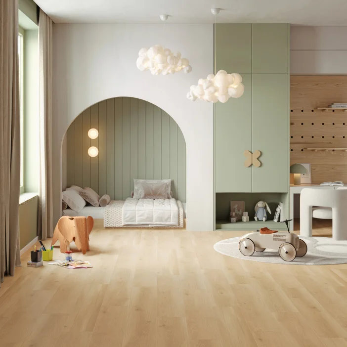 Parador Taterra Charisma Oak sand-beige composite flooring 1751626 in a child’s bedroom