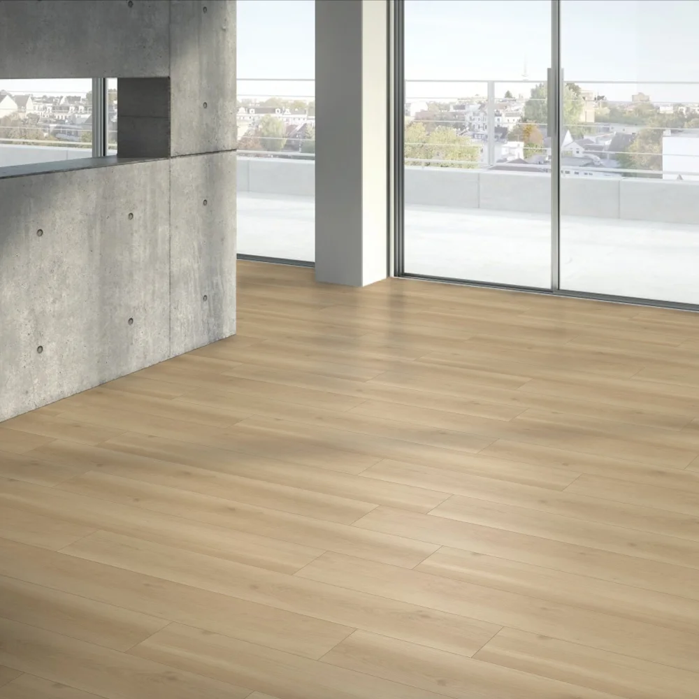 Parador Taterra Charisma Oak sand-beige composite flooring (1751626) in an unfurnished interior