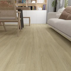Kompozitná podlaha SolidStep ADVANCE Pro Dub Ivory ST1201 v obývačke s knižnicou