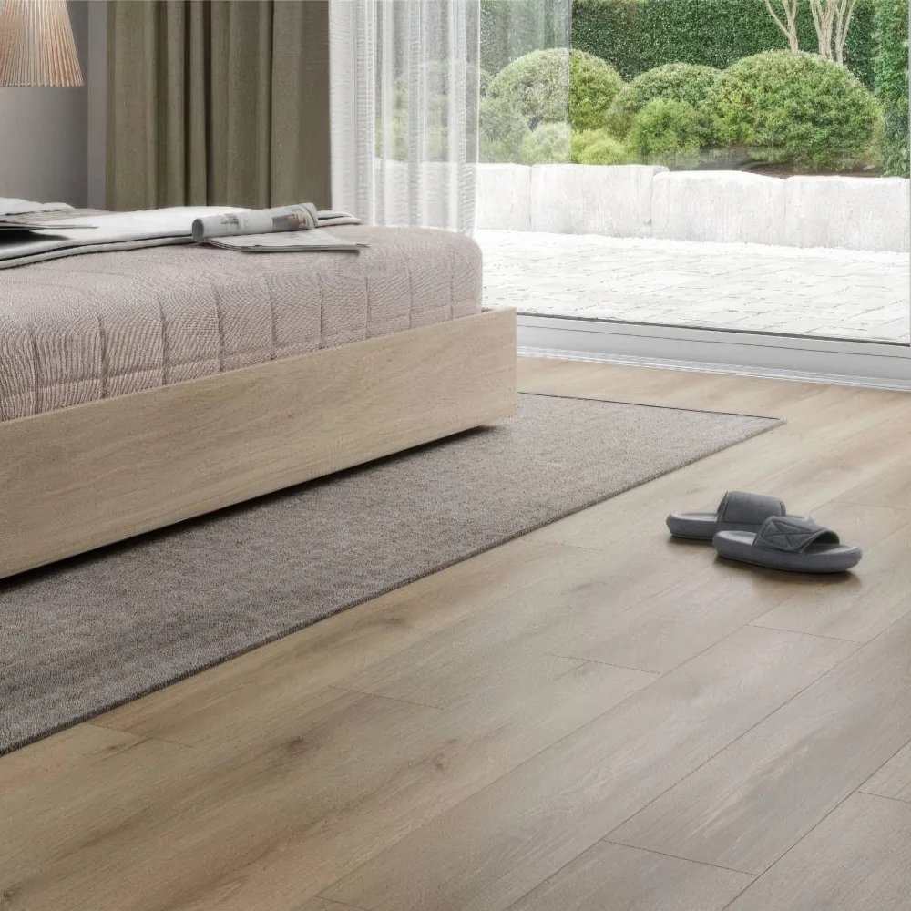 SolidStep Living Aqua Dub Coast ST32 laminált padló a hálószobában